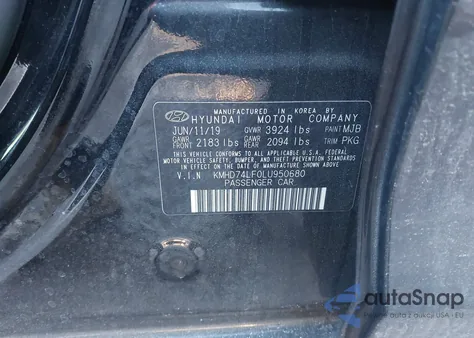 2020 Hyundai Elantra Se z USA, uszkodzony, nr VIN KMHD74LF0LU950680